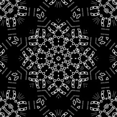 Black and white floral pattern design.