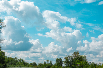 white clouds on blue sky