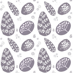 Botanical silhouettes. Seamless digital and watercolor patterns with botanical abstract silhouettes