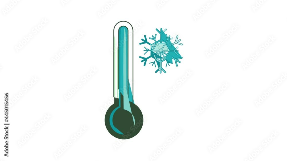 Poster thermometer with low temperature icon animation cartoon best object isolated on white background