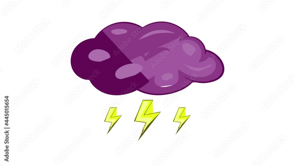 Poster clouds and storm icon animation cartoon best object isolated on white background