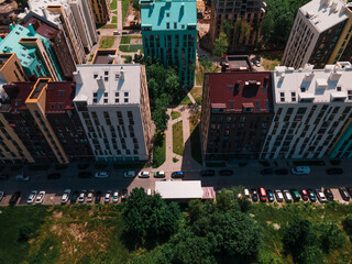 aerial view of modern apartments building