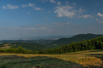 Fields and pasture lands near Vyskovec village in Moravia region