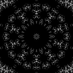 Black and white floral pattern design.