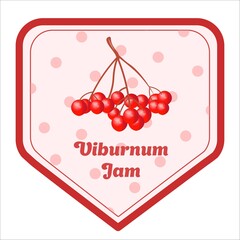 Vector label design of viburnum jam