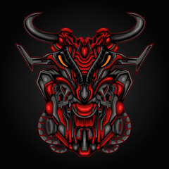 The red horned monster mecha