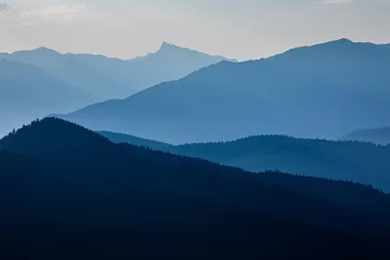 Fototapeten Fallen Mountain Biosphere Reserve at sunrise  © axills