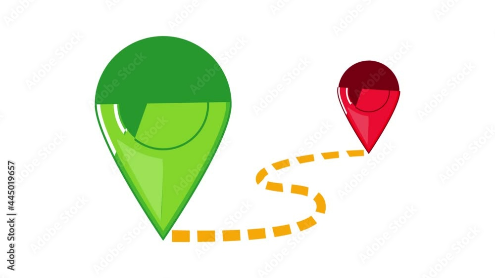Poster map pointer icon animation cartoon best object isolated on white background