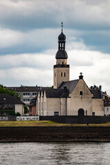 St. Clemens Church in Cologne Mülheim across rhine river