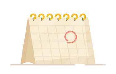 Vector illustration of an important date this month. Permanent month lined spring table calendar icon template. 