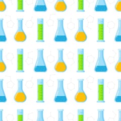 Vector illustration of a chemistry lesson online. 