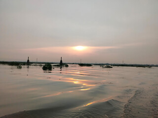 sunset on the river