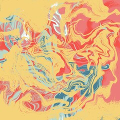 Fototapeta premium Abstrakte Bild mit fliesende Effekt im gelb, rosa und blau. Perfekt für Hintergrund von Webseiten und design Elemente. Trendy Farben. 