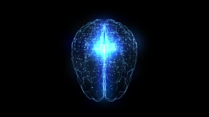 Artificial Intelligence. The brain of a cyborg. Human brain in the future. Information is distributed in the human brain. Training the artificial mind. The digital mind.