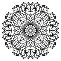 Mandala pattern Coloring book wallpaper design art. tile pattern greeting card sticker lace pattern and tattoo, yoga design. hand drawn mandala vector. on white background