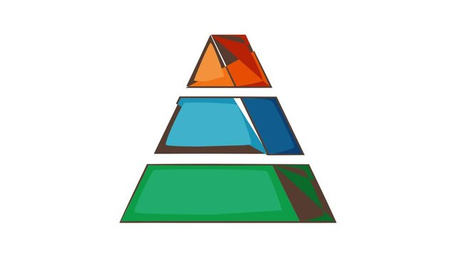 Stacked pyramid icon animation cartoon best object isolated on white background