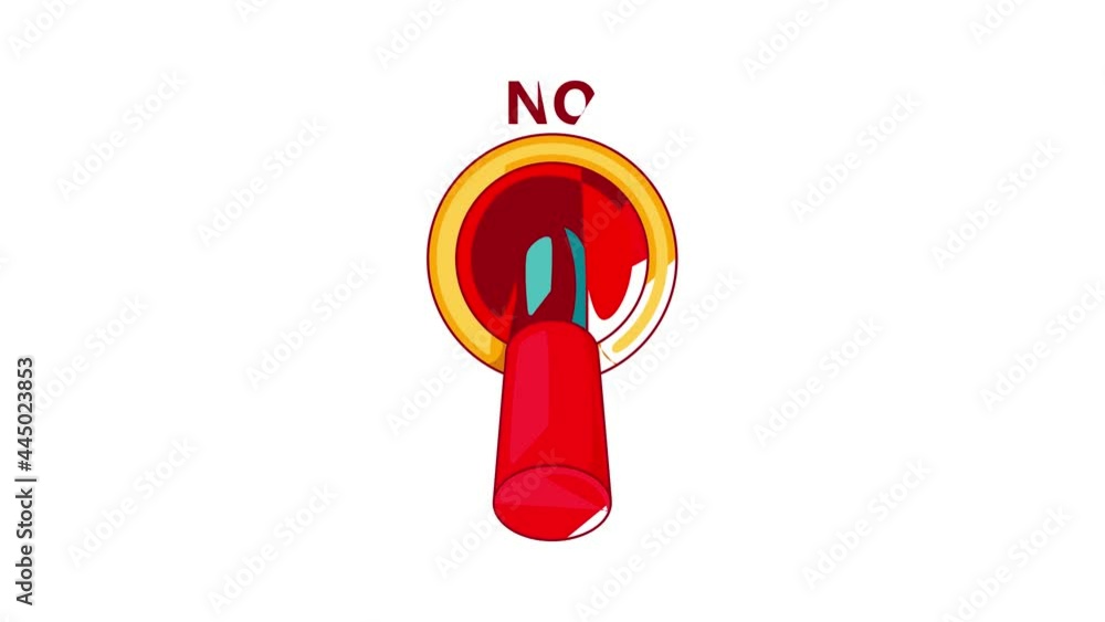 Poster toggle switch button in the disagree position icon animation cartoon best object isolated on white b