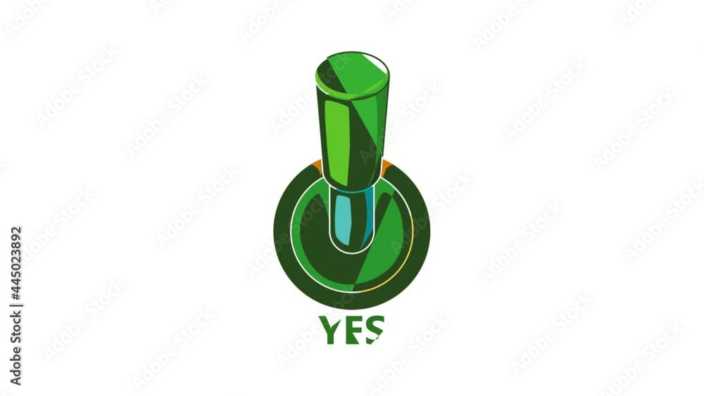 Poster toggle switch button in the agree position icon animation cartoon best object isolated on white back
