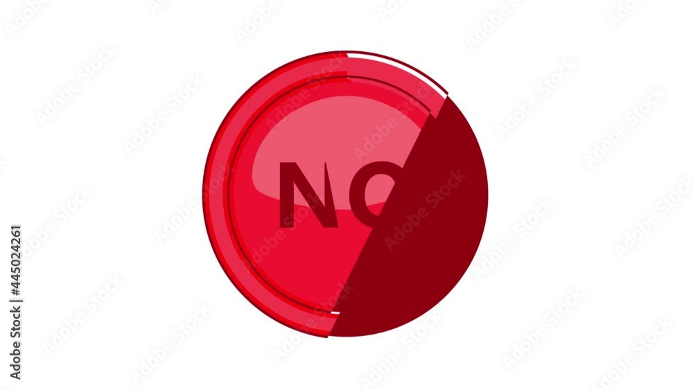 Poster yes red circle button icon animation cartoon best object isolated on white background