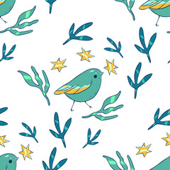 Obraz premium seamless pattern with birds