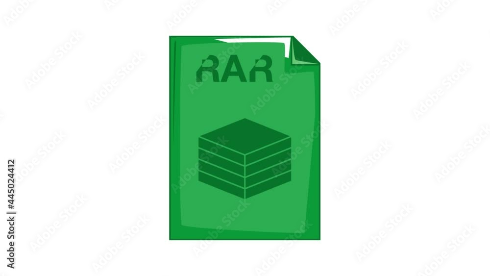 Poster rar file icon animation cartoon best object isolated on white background