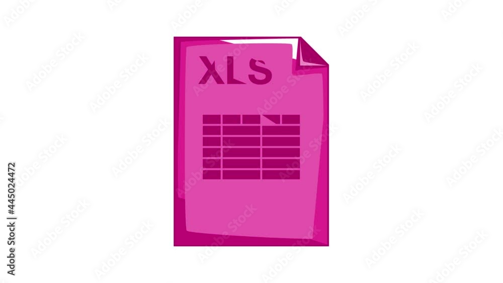 Aufkleber xls file icon animation cartoon best object isolated on white background