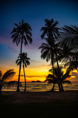 Obraz na płótnie Canvas Klong Prao Beach during Sunset in koh Chang, Trat, Thailand