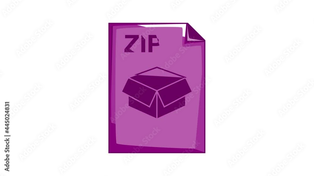 Aufkleber zip file icon animation cartoon best object isolated on white background