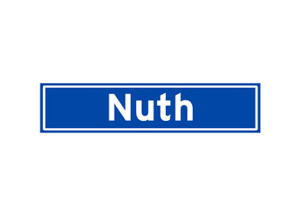Nuth isolated Dutch place name sign. City sign from the Netherlands.