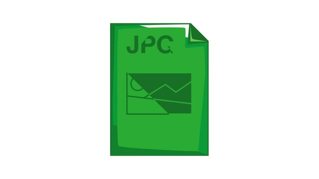 JPG file icon animation cartoon best object isolated on white background
