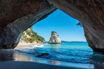 Foto auf Acrylglas Cathedral Cove Malerische Cathedral Cove auf der Halbinsel Coromandel in Neuseeland