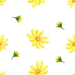 Seamless pattern with yellow colors. Vector illustration in a flat style.