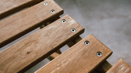 Wooden deck chair detail