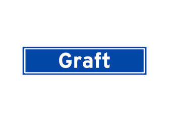 Graft isolated Dutch place name sign. City sign from the Netherlands.