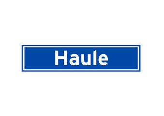 Haule isolated Dutch place name sign. City sign from the Netherlands.