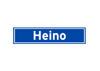 Heino isolated Dutch place name sign. City sign from the Netherlands.