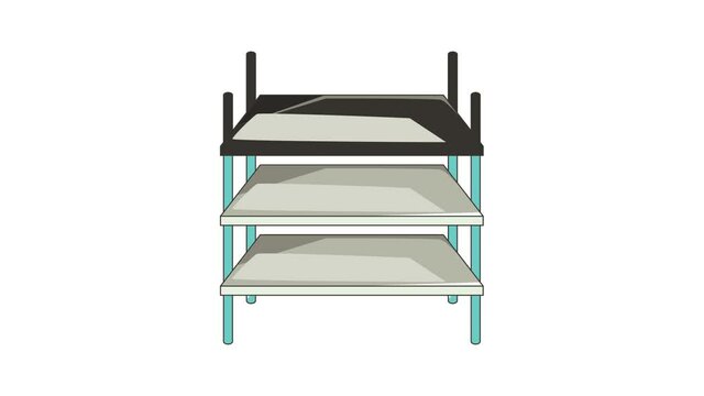 Industrial shelving icon animation cartoon best object isolated on white background