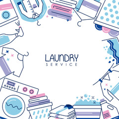 laundry service frame - obrazy, fototapety, plakaty