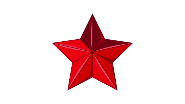 Five-pointed red star icon animation cartoon best object isolated on white background