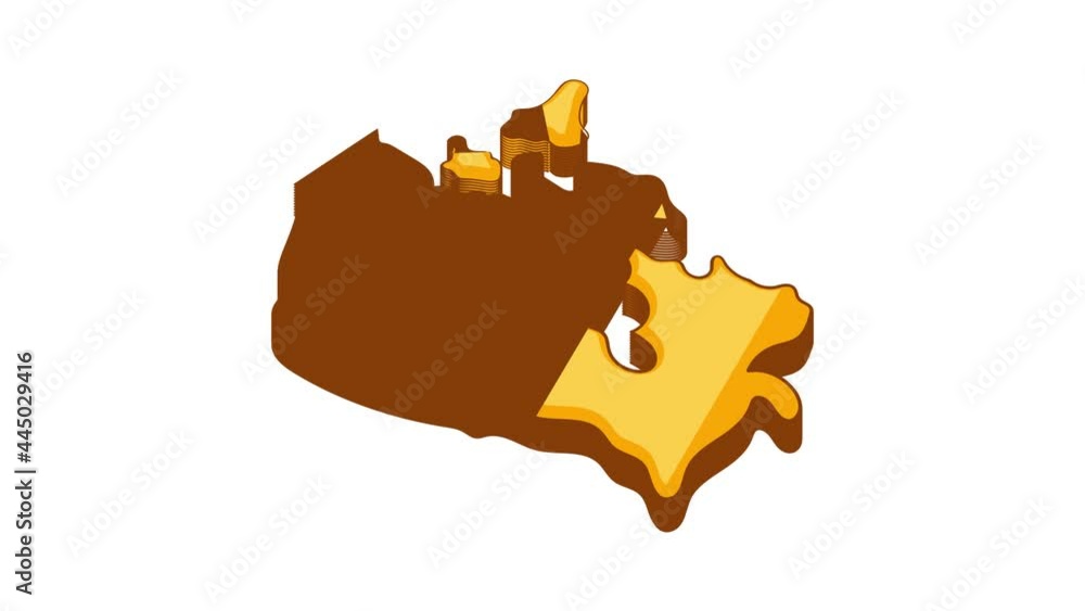 Poster canada map icon animation cartoon best object isolated on white background