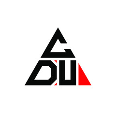 CDU triangle letter logo design with triangle shape. CDU triangle logo design monogram. CDU triangle vector logo template with red color. CDU triangular logo Simple, Elegant, and Luxurious Logo. CDU 