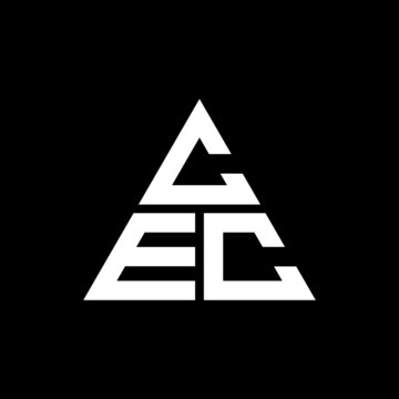 CEC triangle letter logo design with triangle shape. CEC triangle logo design monogram. CEC triangle vector logo template with red color. CEC triangular logo Simple, Elegant, and Luxurious Logo. CEC 