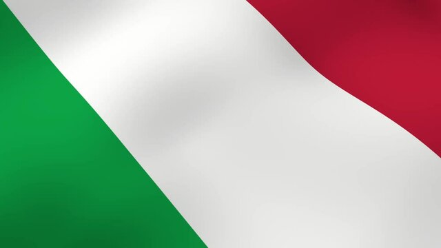 Italian national flag. Rendering animation.