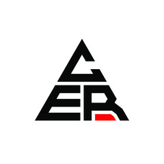 CER triangle letter logo design with triangle shape. CER triangle logo design monogram. CER triangle vector logo template with red color. CER triangular logo Simple, Elegant, and Luxurious Logo. CER 
