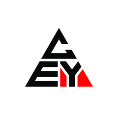 CEY triangle letter logo design with triangle shape. CEY triangle logo design monogram. CEY triangle vector logo template with red color. CEY triangular logo Simple, Elegant, and Luxurious Logo. CEY 