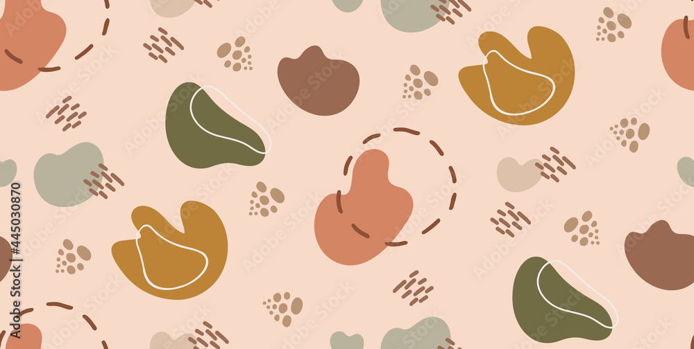 Poster seamless pattern vector background with various organic shapes and abstract design elements. random 