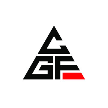 CGF triangle letter logo design with triangle shape. CGF triangle logo design monogram. CGF triangle vector logo template with red color. CGF triangular logo Simple, Elegant, and Luxurious Logo. CGF 