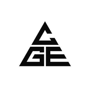 CGE triangle letter logo design with triangle shape. CGE triangle logo design monogram. CGE triangle vector logo template with red color. CGE triangular logo Simple, Elegant, and Luxurious Logo. CGE 