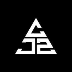 CJZ triangle letter logo design with triangle shape. CJZ triangle logo design monogram. CJZ triangle vector logo template with red color. CJZ triangular logo Simple, Elegant, and Luxurious Logo. CJZ 