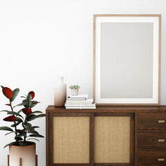 frame on the cabinet,3d illustration,3d rendering 
